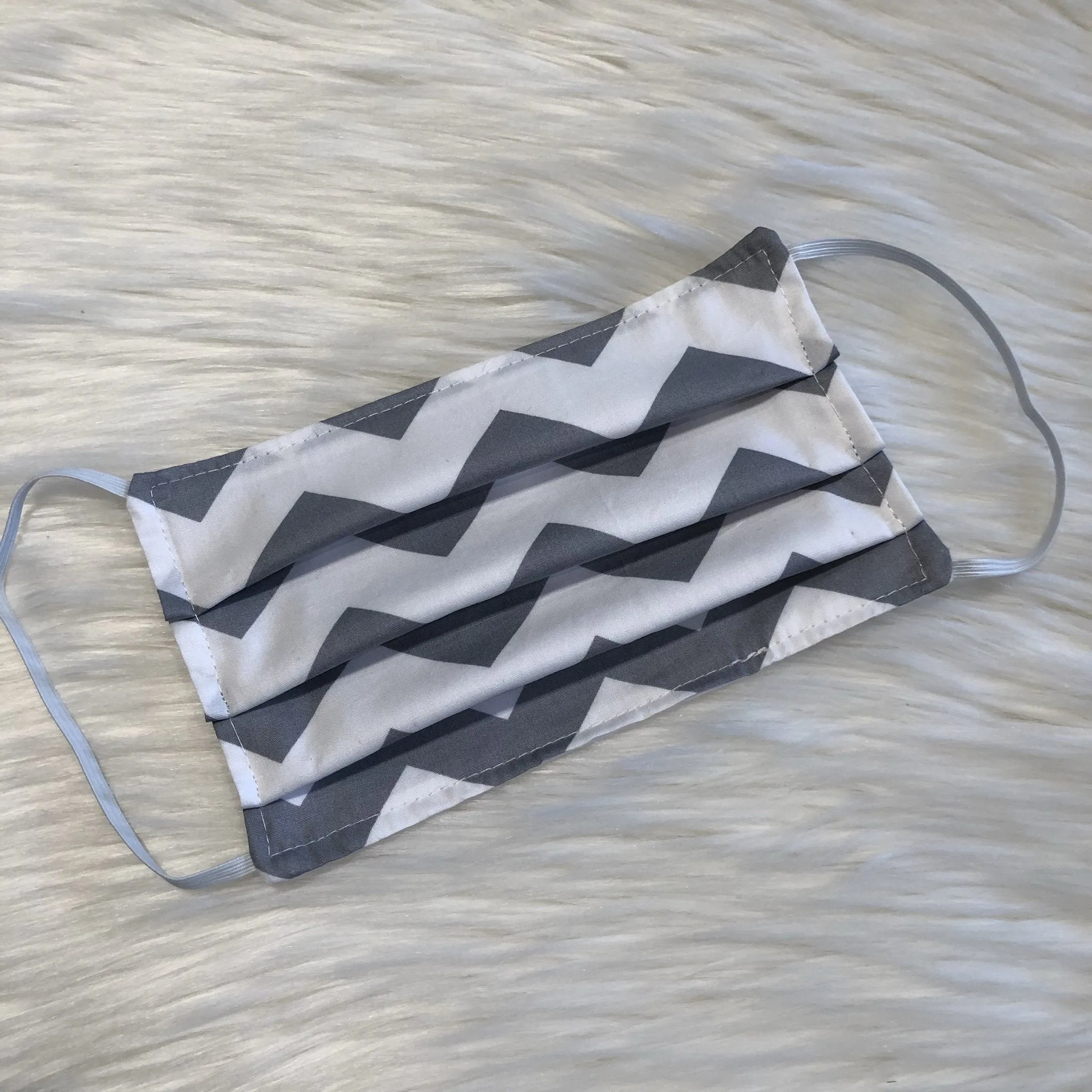 Face Mask - Grey Chevron