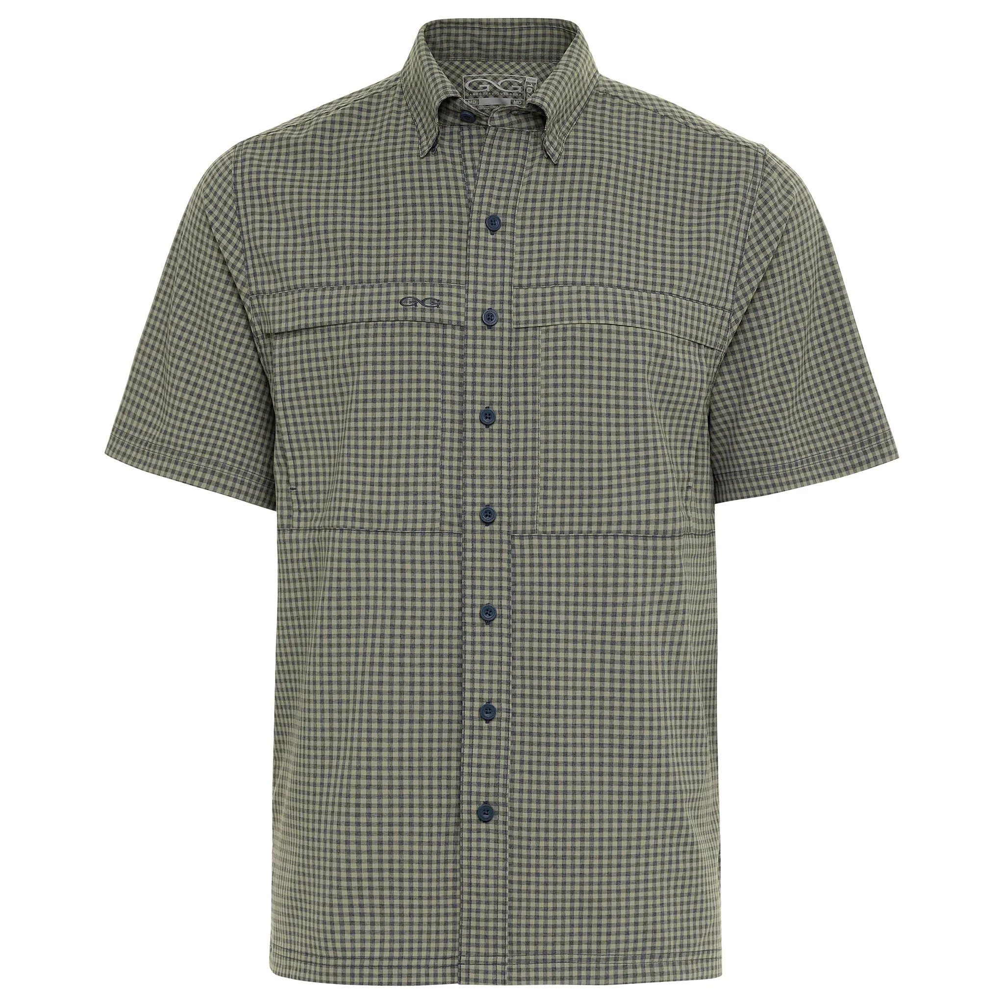 GameGuard Mesquite & Deep Water Short Sleeve Button Down TekCheck Men's Shirt