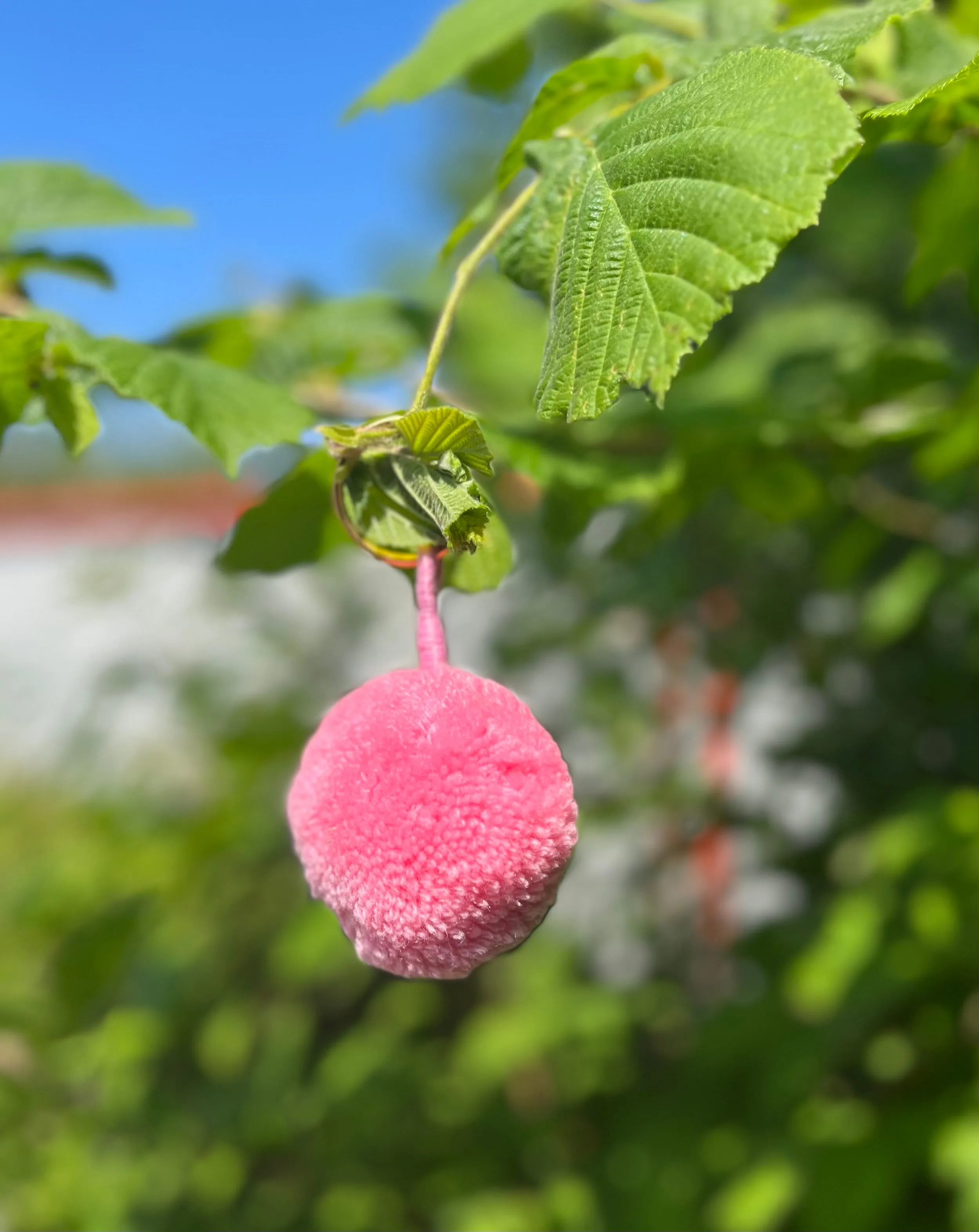 Light Pink Single Pom Keyring