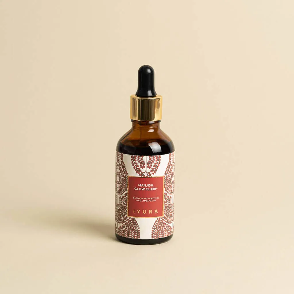 Manjish Glow Elixir - Ayurvedic Night-Time Face Oil - Natural Moisturizer for Healthy Skin-