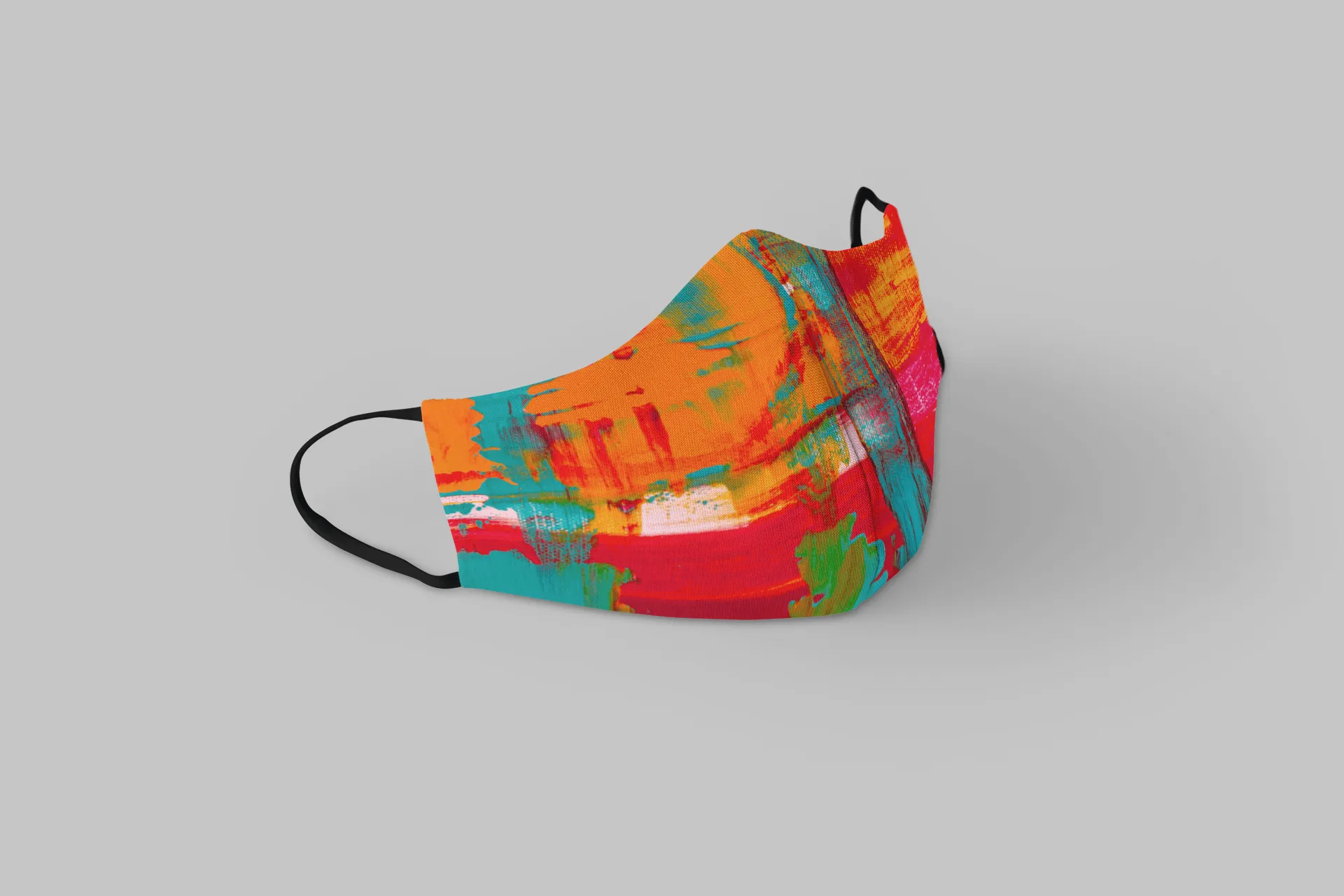 RED AND TEAL : Printed Tetra Shield Protection Mask