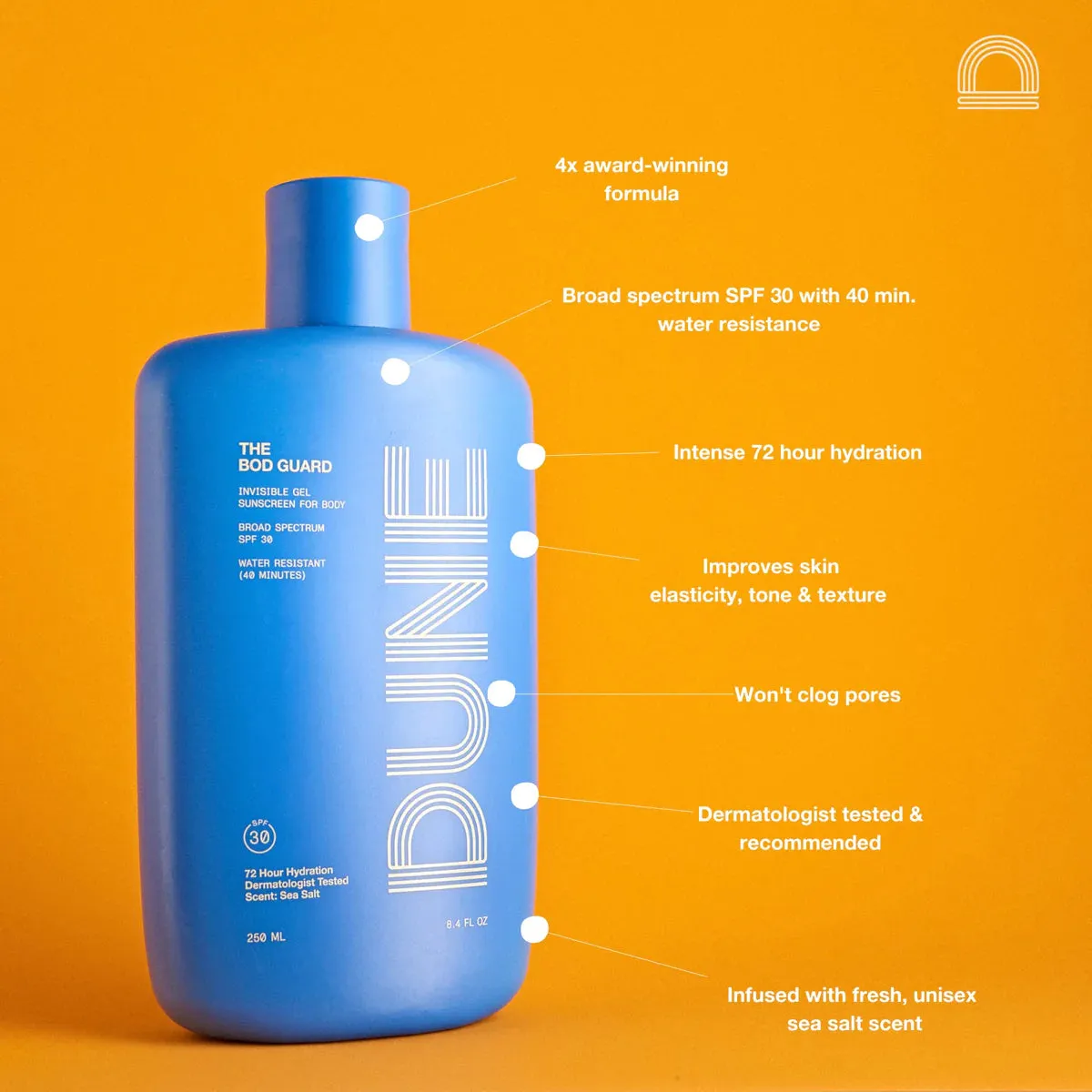 THE BOD GUARD Sunscreen :: 250 ML/8.4 FL OZ • SPF 30 • SEA SALT SCENTED