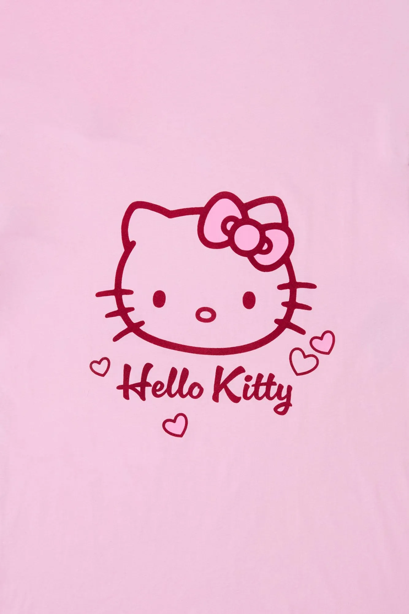 Womens Hello Kitty Face Flocking Boyfriend Tee
